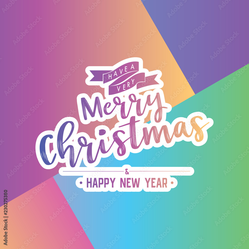 Poster christmas phase text and star with santa beard and ornaments with symbol design on background
