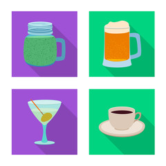 Isolated object of drink and bar symbol. Collection of drink and party vector icon for stock.