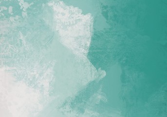 Colorful canvas painting on wall.