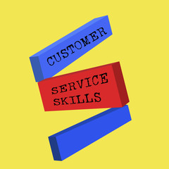 Word writing text Customer Service Skills. Business concept for Aptitude to master to improve dealings with client.