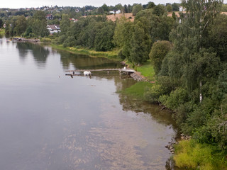 Ein See bei Fetsund in der Nähe von Oslo in Norwegen.