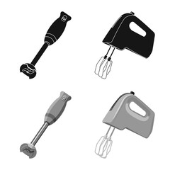 Vector design of kitchen and cook logo. Set of kitchen and appliance vector icon for stock.