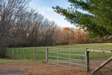 Rural scene of fenced filed