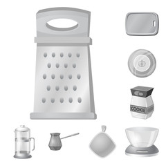 Isolated object of kitchen and cook logo. Set of kitchen and appliance stock symbol for web.