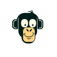 Obraz premium Monkey head with ears or headphones. 