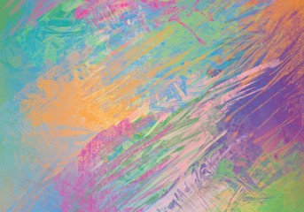 Multi color wall painting. Hand made.