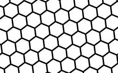 Black honeycomb on a white background. Isometric geometry. 3D illustration