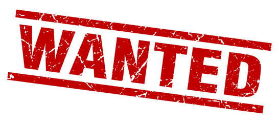 square grunge red wanted stamp