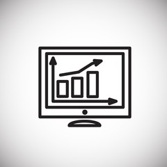 Business diagram thin line on screen white background icon