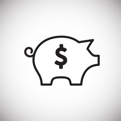 Fototapeta premium Piggy bank thin line on white background icon