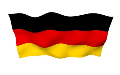 Flag of Germany. Wide format 3D illustration. State symbol of the Federal Republic of Germany. 3D rendering