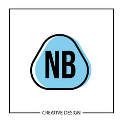 Initial NB Letter Logo Template Design