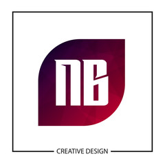 Initial NB Letter Logo Template Design