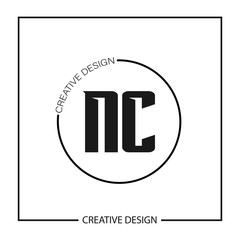 Initial NC Letter Logo Template Design