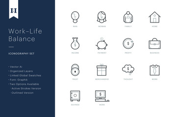 Work–Life Balance Iconography Set