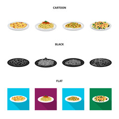 Vector design of pasta and carbohydrate logo. Collection of pasta and macaroni stock vector illustration.