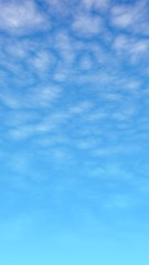 Cumulus white clouds in the clear blue sky in the morning. Blue sky background with white clouds. 3D illustration