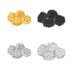Vector design of pasta and carbohydrate sign. Collection of pasta and macaroni stock symbol for web.