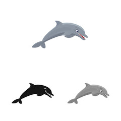 Vector design of sea and animal sign. Collection of sea and marine vector icon for stock.