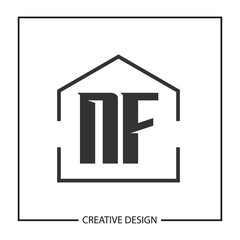 Initial NF Letter Logo Template Design