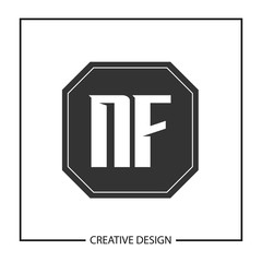Initial NF Letter Logo Template Design