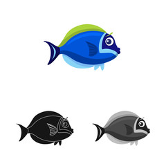 Vector design of sea and animal sign. Set of sea and marine vector icon for stock.