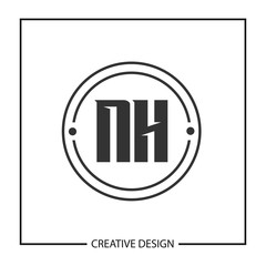 Initial NH Letter Logo Template Design
