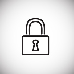 Lock thin line on white background icon