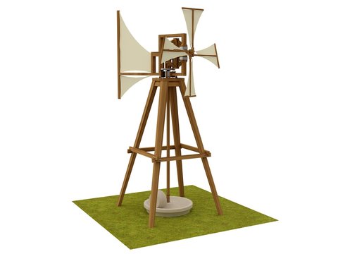 Windmill, Leonardo da Vinci, Codex Madrid II / 0043v.