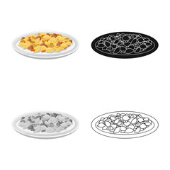 Vector illustration of pasta and carbohydrate symbol. Collection of pasta and macaroni vector icon for stock.