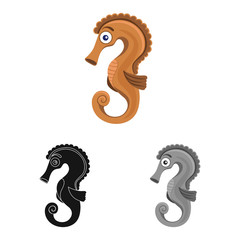 Isolated object of sea and animal logo. Set of sea and marine vector icon for stock.
