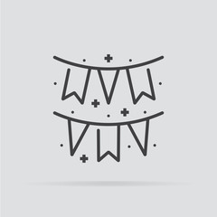 Paper garland icon in flat style isolated on grey background.