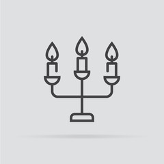 Candlestick icon in flat style isolated on grey background.