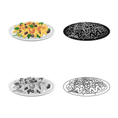 Isolated object of pasta and carbohydrate symbol. Set of pasta and macaroni stock vector illustration.