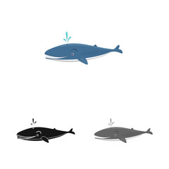 Vector design of sea and animal sign. Set of sea and marine stock vector illustration.