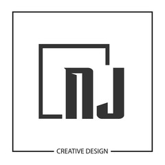 Initial NJ Letter Logo Template Design