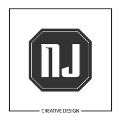 Initial NJ Letter Logo Template Design