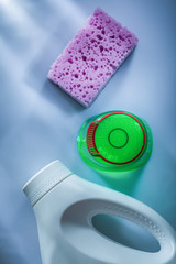 New bottles sponge on white background