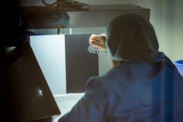 Quality control of medicines by a specialist. Manufacture of ampoules Quality management of...