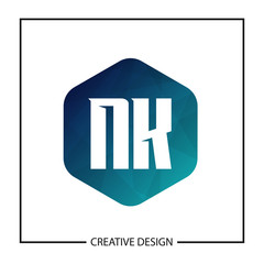 Initial NK Letter Logo Template Design