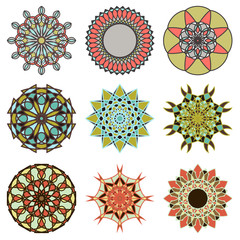 Set of six decorative mandala