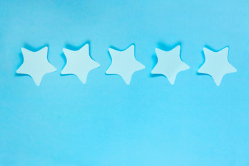 Five stars on blue background