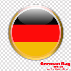 Button with flag of Germany. Vector.