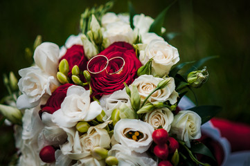 Wedding bouquet on the grass