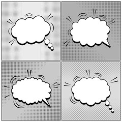 Obraz premium Comic speech bubbles monochrome set
