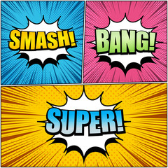 Comic book page bright composition