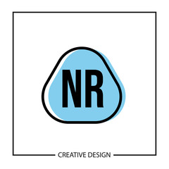 Initial NR Letter Logo Template Design
