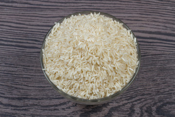 indian basmati rice isolated on texture background.