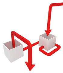 Arrow Red Box Route Between