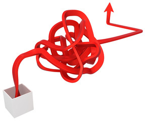Arrow Red Box Tangle Rising